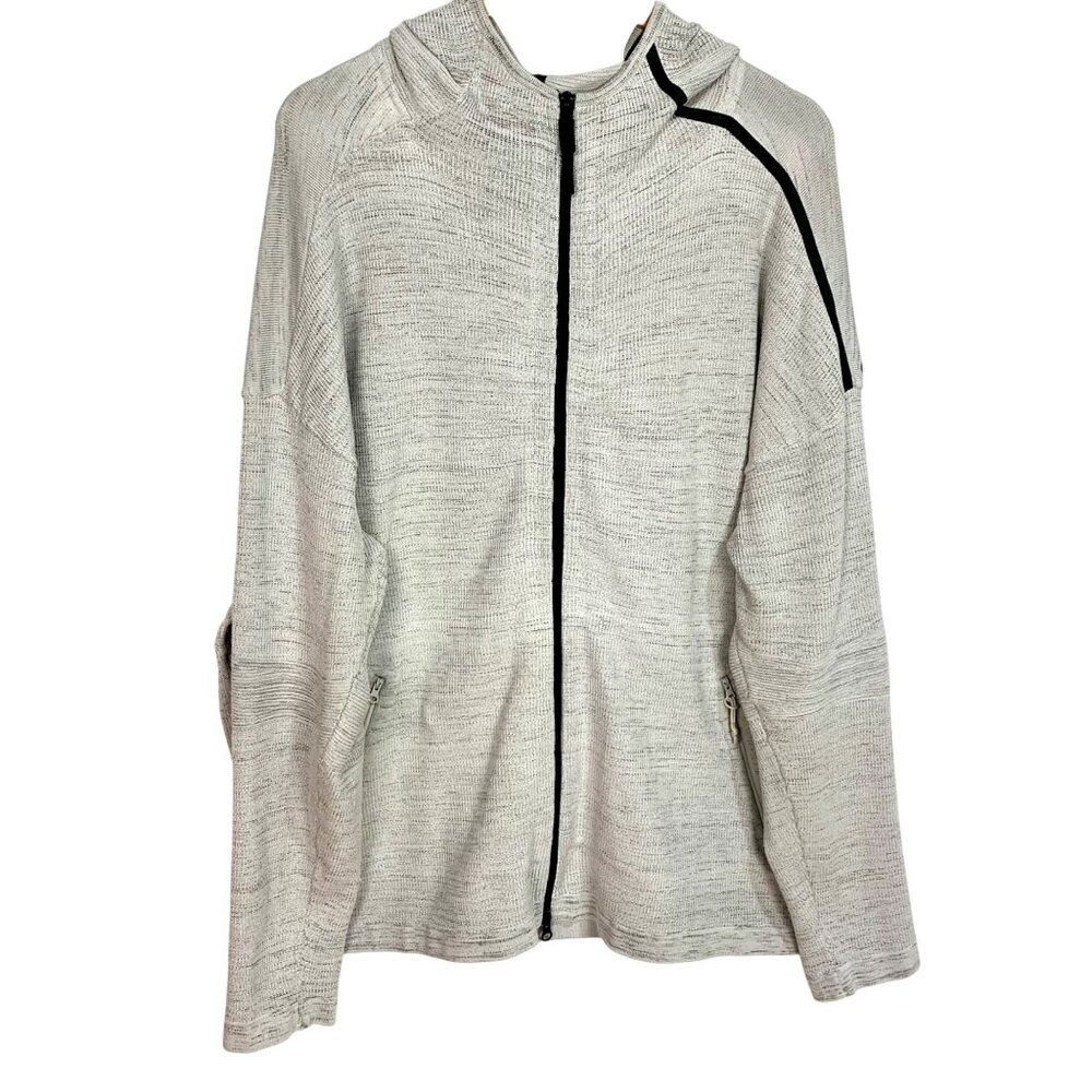 Adidas Old Skool Athletic Jacket Gray 2XL Hooded Full Zip Pockets Athleisure